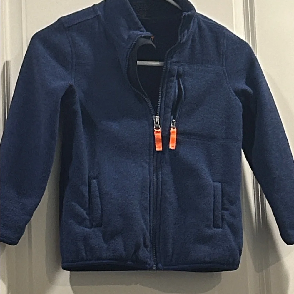 32 Degrees Heat kids Fleece Sherpa lined ZipUp Jacket pockets Size XS (5/6) blue
